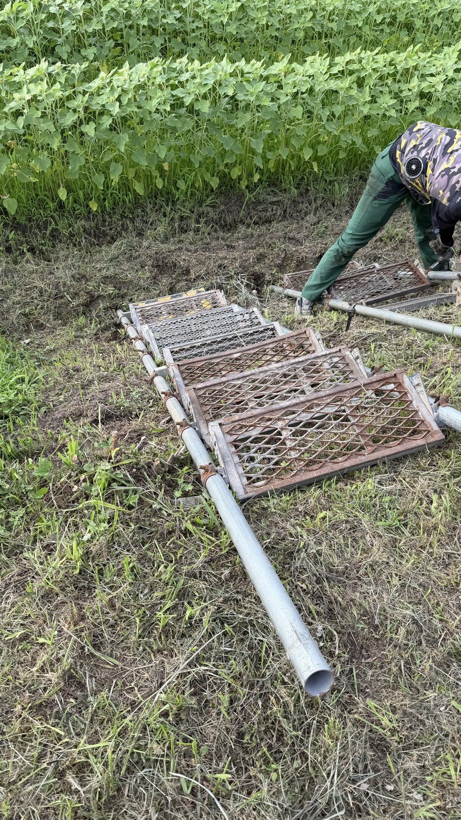 階段の設置作業の様子